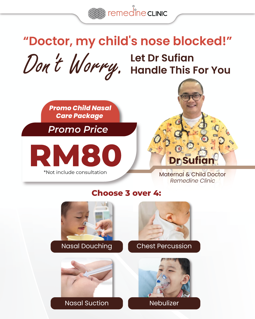 Child blocked nose treatment TTDI baby mucus and phlegm care by Dr Sufian